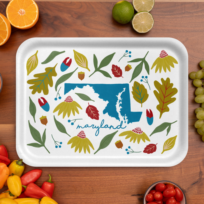 Maryland Fresh birchwood decorative serving tray large 16.5x12.5 inch by Jennifer Smelker - Trays4Us