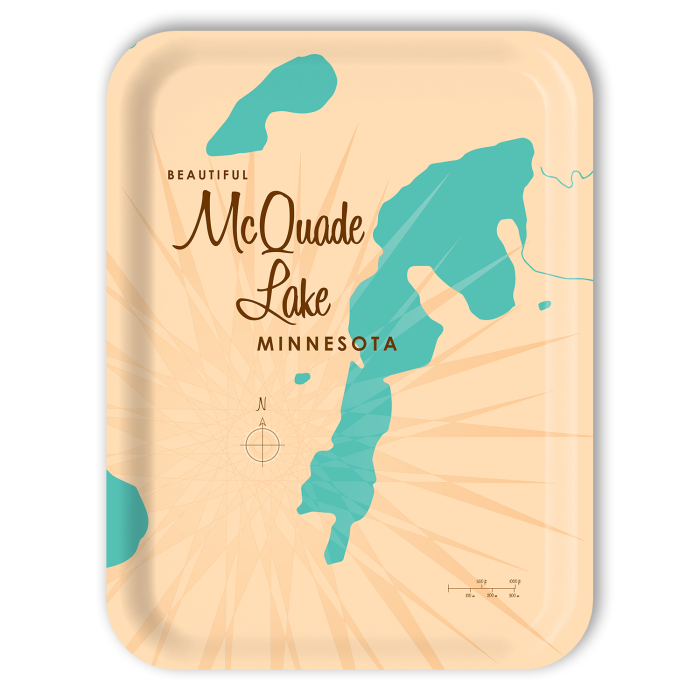 McQuade Lake MN birchwood decorative serving tray large 16.5x12.5 inch by Lakebound - Trays4Us
