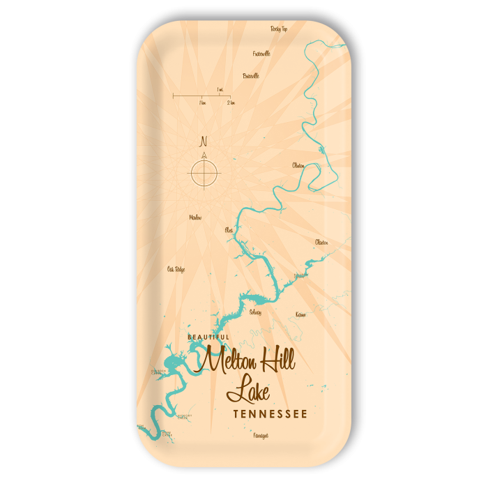 Melton Hill Lake TN birchwood decorative serving tray Small 11x5 inch by Lakebound - Trays4Us