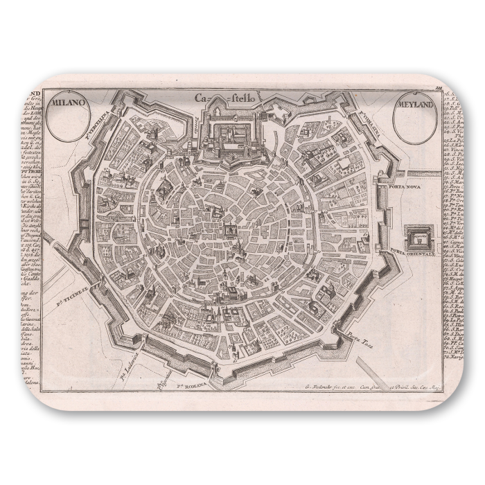 Milano 1725 birchwood decorative serving tray large 16.5x12.5 inch by Historical Map - Trays4Us