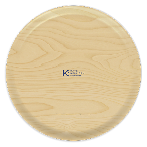 Mistletoe birchwood decorative serving tray round 15.7 inch by Kate Nelligan - Trays4Us