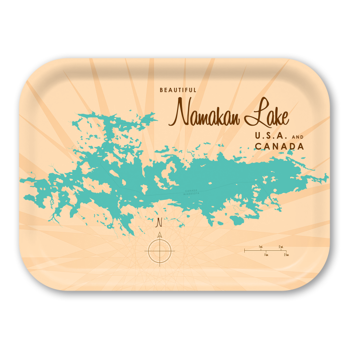 Namakan Lake MN birchwood decorative serving tray medium 11x8 inch by Lakebound - Trays4Us
