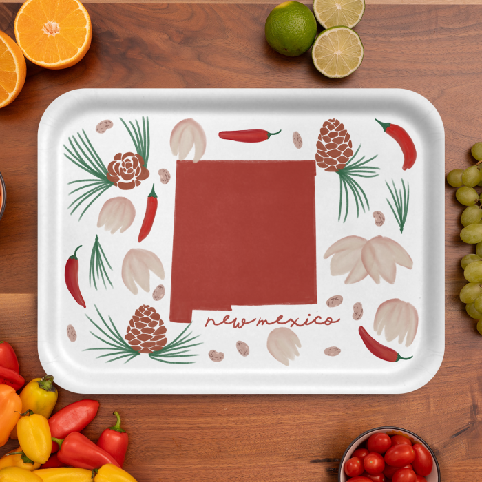 New Mexico Fresh birchwood decorative serving tray large 16.5x12.5 inch by Jennifer Smelker - Trays4Us