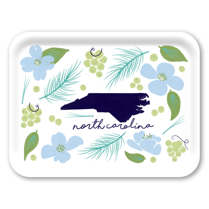 North Carolina Fresh birchwood decorative serving tray large 16.5x12.5 inch by Jennifer Smelker - Trays4Us