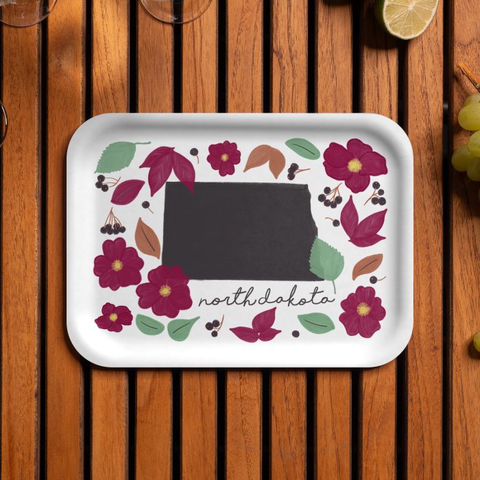 North Dakota Fresh birchwood decorative serving tray medium 11x8 inch by Jennifer Smelker - Trays4Us