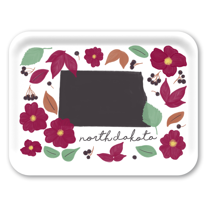 North Dakota Fresh birchwood decorative serving tray large 16.5x12.5 inch by Jennifer Smelker - Trays4Us