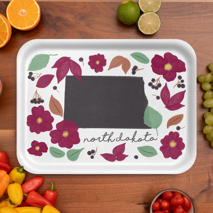 North Dakota Fresh birchwood decorative serving tray large 16.5x12.5 inch by Jennifer Smelker - Trays4Us