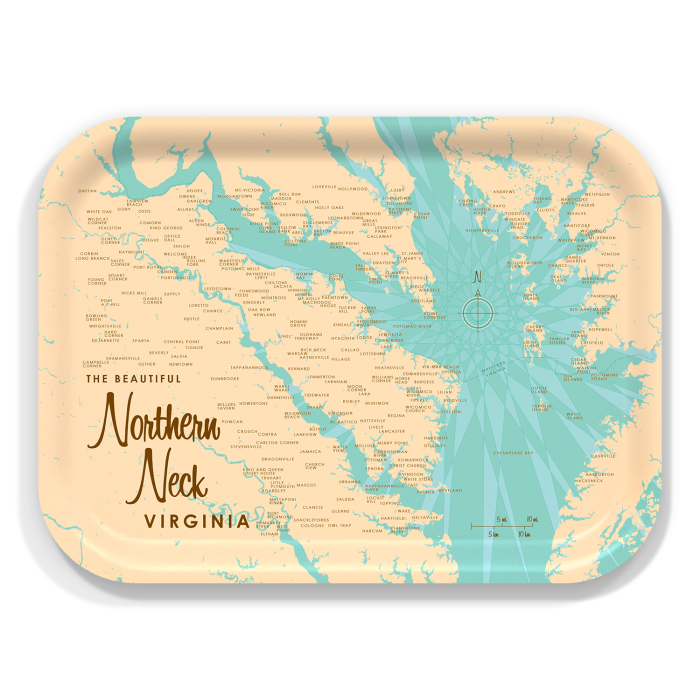 Northern Neck VA birchwood decorative serving tray medium 11x8 inch by Lakebound - Trays4Us