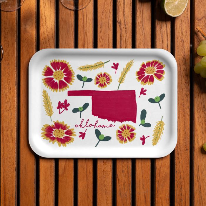 Oklahoma Fresh birchwood decorative serving tray medium 11x8 inch by Jennifer Smelker - Trays4Us