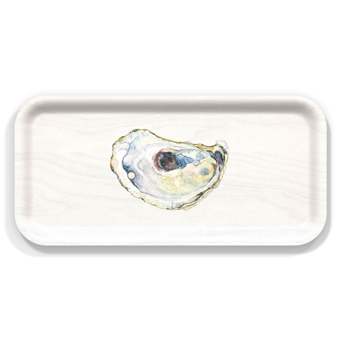 Oyster birchwood decorative serving tray Small 11x5 inch by Valerie Paul - Trays4Us