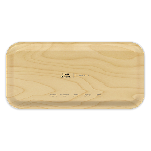 PC Drawbridge birchwood decorative serving tray Small 11x5 inch by Alan Claude - Trays4Us