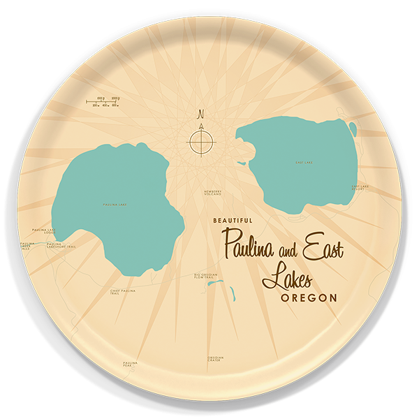 Paulina & East Lakes OR birchwood decorative serving tray round 15.7 inch by Lakebound - Trays4Us