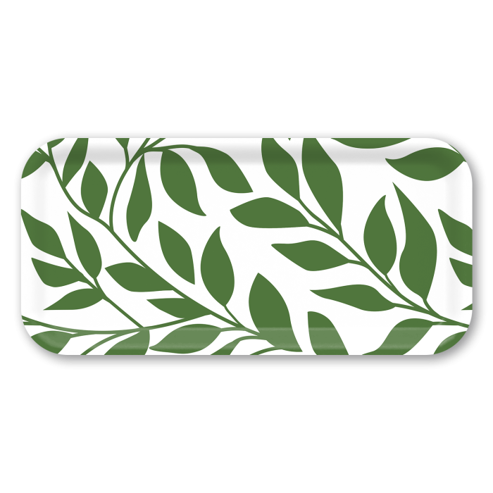Leaves of Pear Tree birchwood decorative serving tray Small 11x5 inch by Kate Nelligan - Trays4Us