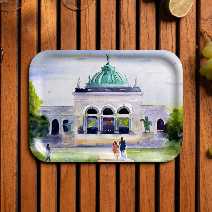 Please Touch Musem birchwood decorative serving tray medium 11x8 inch by Clement DaVinci - Trays4Us
