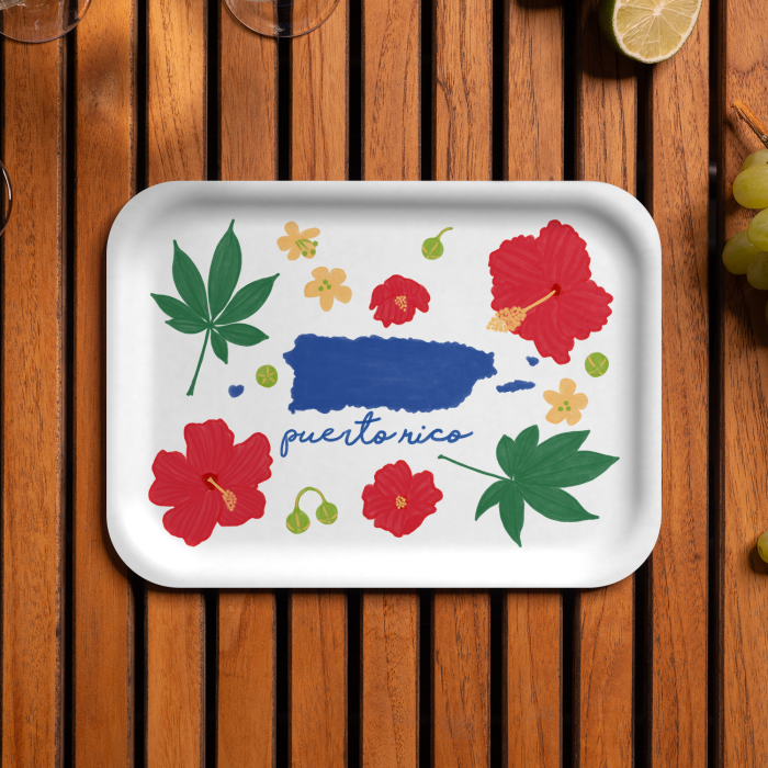 Puerto Rico Fresh birchwood decorative serving tray medium 11x8 inch by Jennifer Smelker - Trays4Us