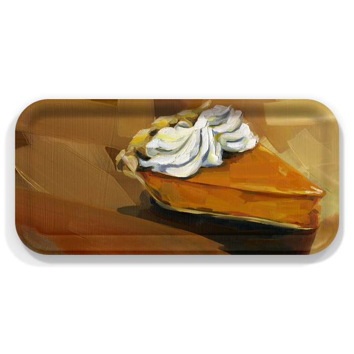 Pumpkin Pie birchwood decorative serving tray Small 11x5 inch by Alyssa Watters - Trays4Us