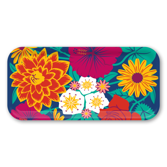Raices Blue birchwood decorative serving tray Small 11x5 inch by Ale Rodriguez-Gitler - Trays4Us