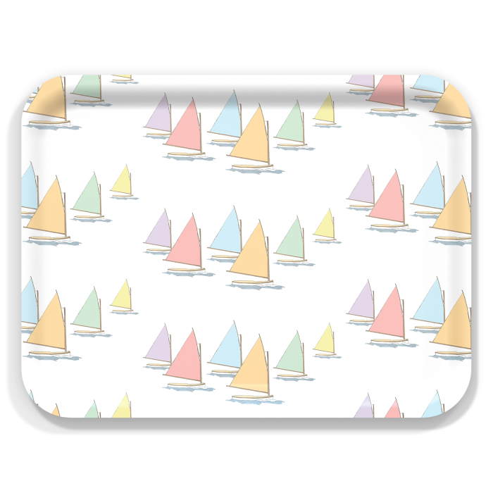 Rainbow Fleet birchwood decorative serving tray large 16.5x12.5 inch by Sara Fitz - Trays4Us