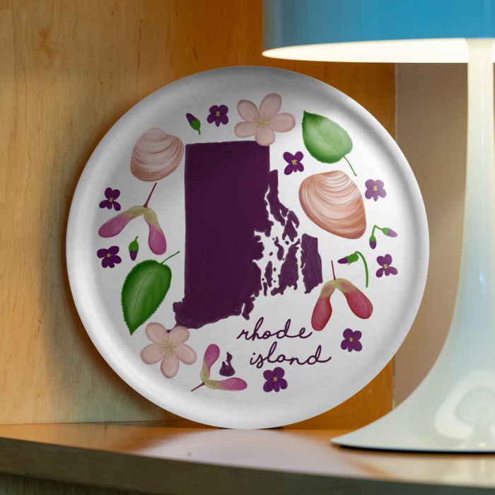 Rhode Island Fresh birchwood decorative serving tray round 15.7 inch by Jennifer Smelker - Trays4Us