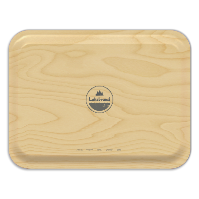 School Section Lake MI birchwood decorative serving tray large 16.5x12.5 inch by Lakebound - Trays4Us