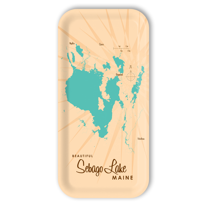 Sebago Lake ME birchwood decorative serving tray Small 11x5 inch by Lakebound - Trays4Us