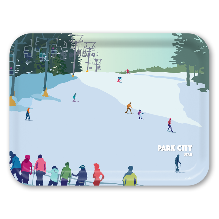 Snowbowl Name-drop birchwood decorative serving tray large 16.5x12.5 inch by Alan Claude - Trays4Us