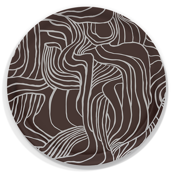 Swirl birchwood decorative serving tray round 15.7 inch by Sirpa Cowell - Trays4Us