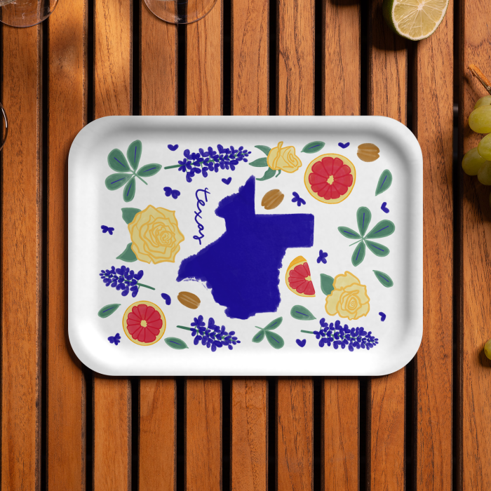 Texas Fresh birchwood decorative serving tray medium 11x8 inch by Jennifer Smelker - Trays4Us