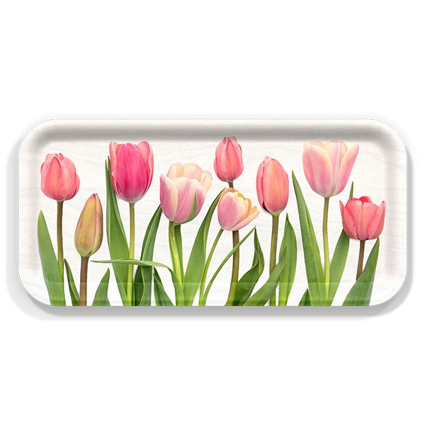 Tulips birchwood decorative serving tray Small 11x5 inch by Bottle Branch - Trays4Us