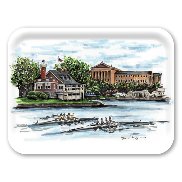 Turtle Rock Lighthouse birchwood decorative serving tray large 16.5x12.5 inch by Jess Rodgers - Trays4Us