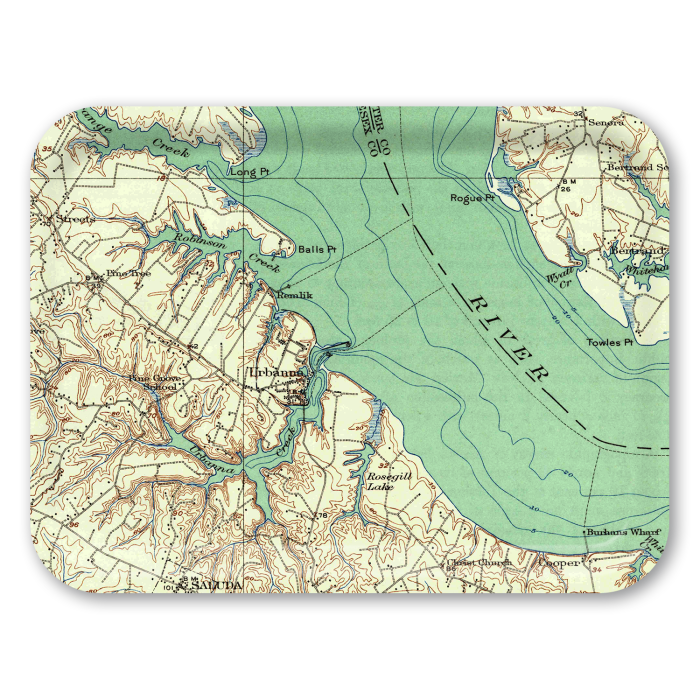 Urbanna 1917 birchwood decorative serving tray large 16.5x12.5 inch by NOAA Nautical - Trays4Us