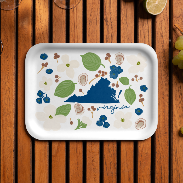 Virginia Fresh birchwood decorative serving tray medium 11x8 inch by Jennifer Smelker - Trays4Us