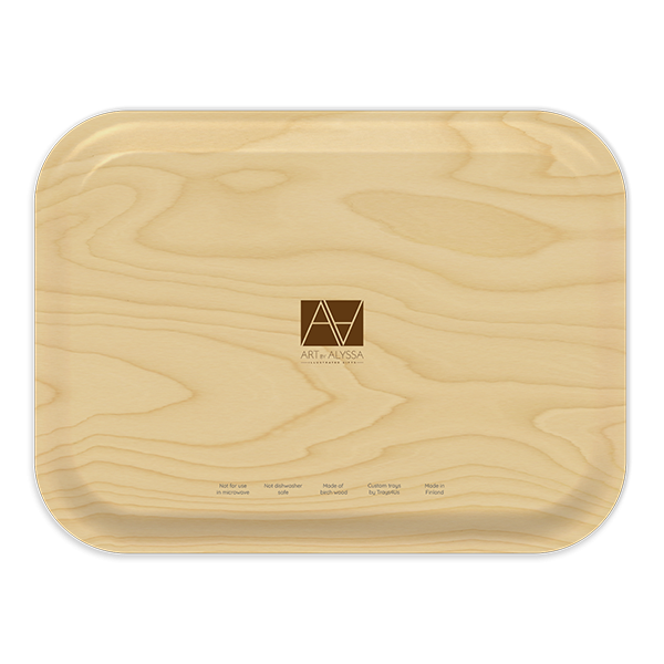 Winter Trees birchwood decorative serving tray medium 11x8 inch by Alyssa Watters - Trays4Us