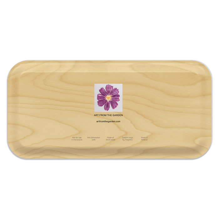 Clematis Black birchwood decorative serving tray Small 11x5 inch by Kerry Michaels - Trays4Us
