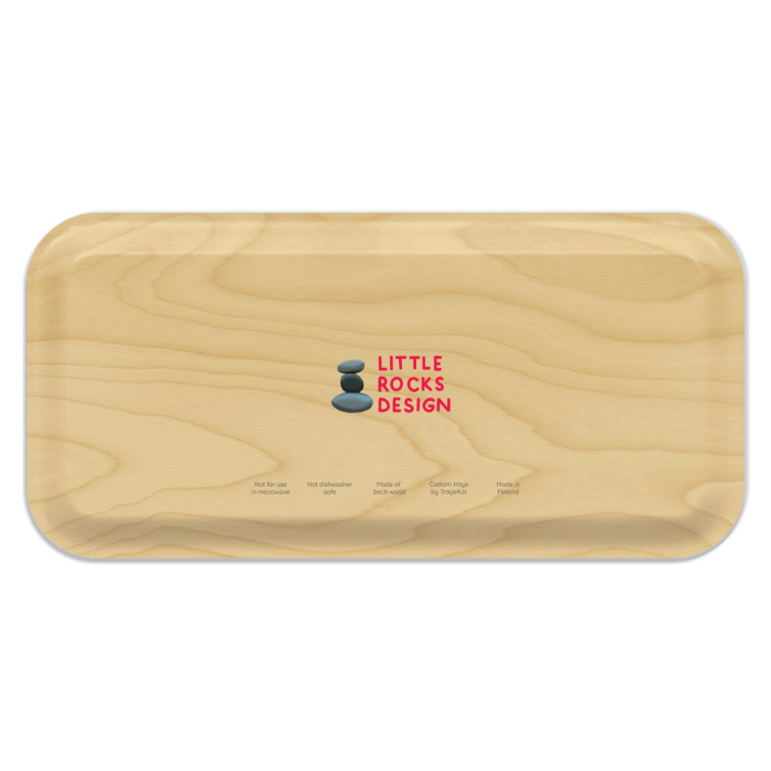 Striped Wool Blanket birchwood decorative serving tray Small 11x5 inch by Little Rocks Design - Trays4Us