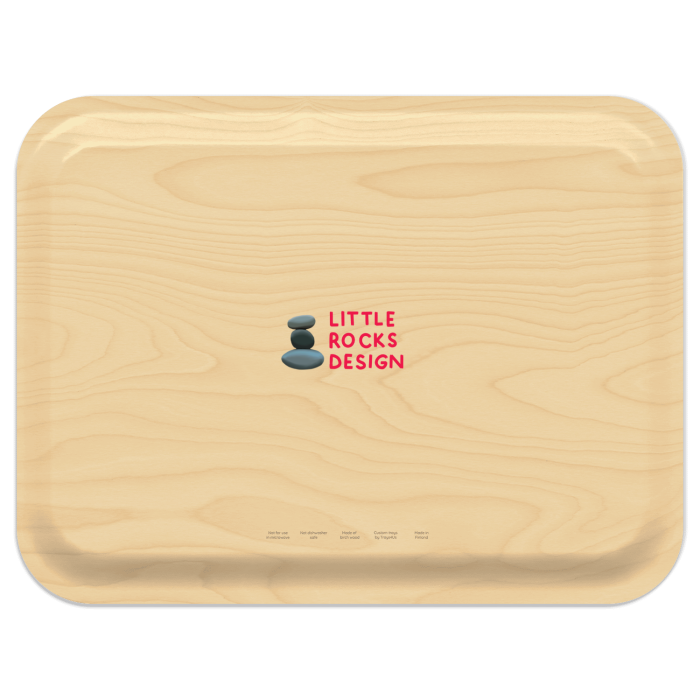 Striped Wool Blanket birchwood decorative serving tray large 16.5x12.5 inch by Little Rocks Design - Trays4Us