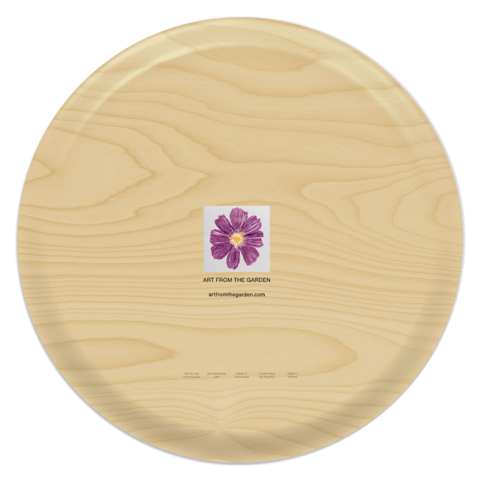 Hot Pink Dill birchwood decorative serving tray round 15.7 inch by Kerry Michaels - Trays4Us