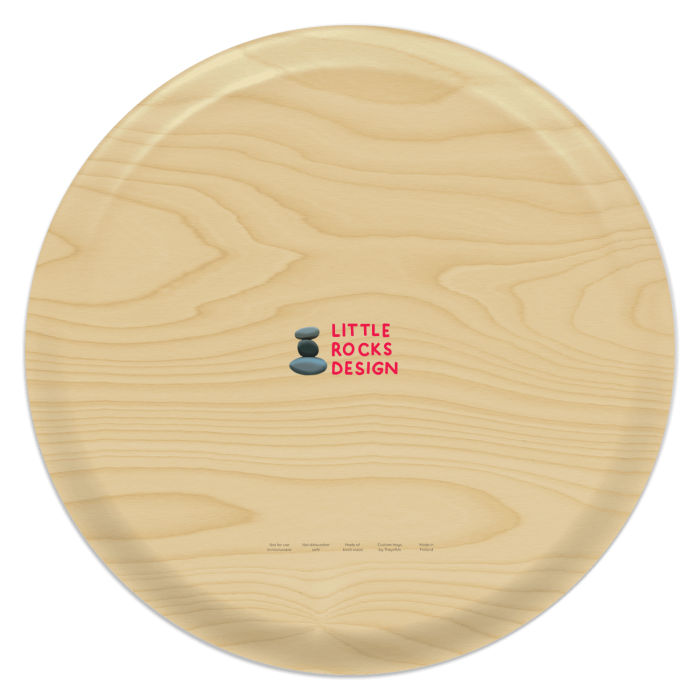 Midwest Camp birchwood decorative serving tray round 15.7 inch by Little Rocks Design - Trays4Us