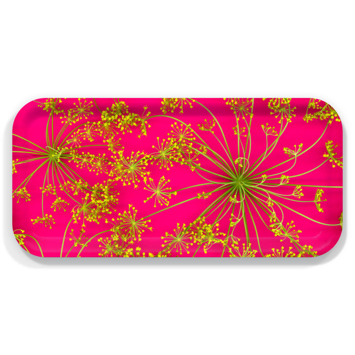 Hot Pink Dill birchwood decorative serving tray Small 11x5 inch by Kerry Michaels - Trays4Us