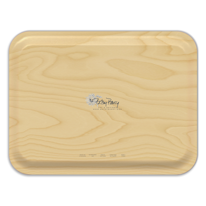 Gourds on Yellow birchwood decorative serving tray large 16.5x12.5 inch by Betsy Barry - Trays4Us