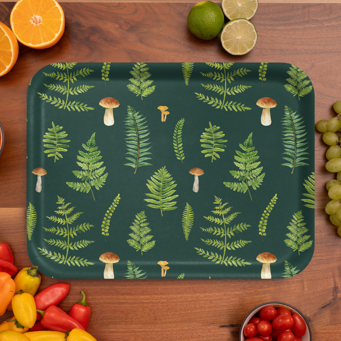 Ferns birchwood decorative serving tray large 16.5x12.5 inch by Brigida Swanson - Trays4Us