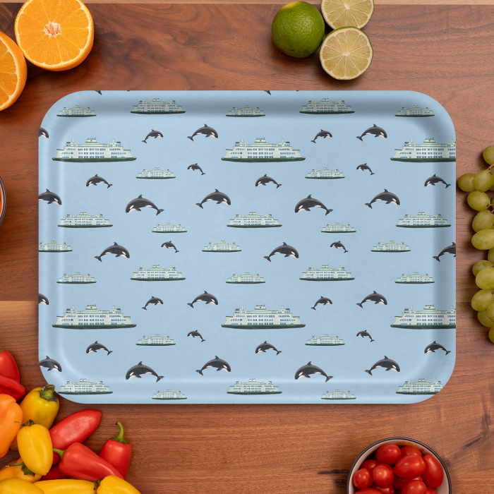 Ferry birchwood decorative serving tray large 16.5x12.5 inch by Brigida Swanson - Trays4Us