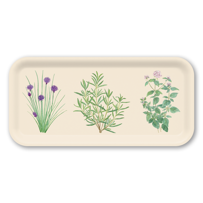 Herbs birchwood decorative serving tray Small 11x5 inch by Brigida Swanson - Trays4Us