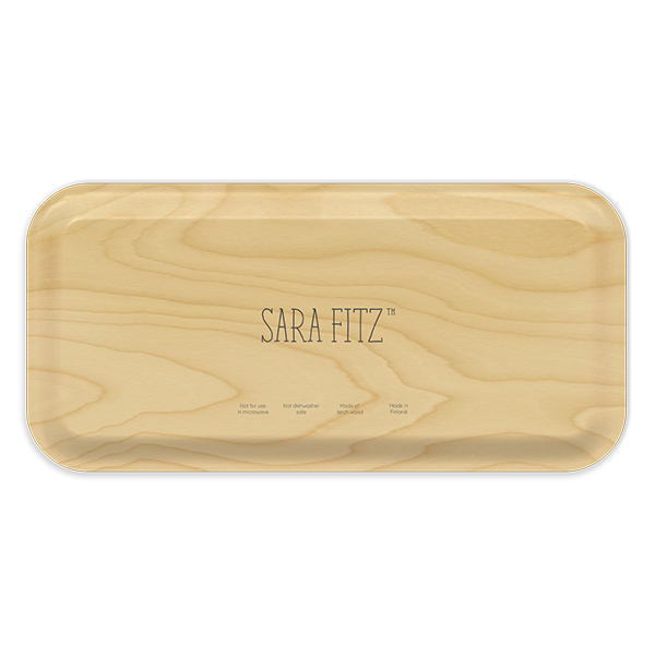 Holiday Twine birchwood decorative serving tray Small 11x5 inch by Sara Fitz - Trays4Us