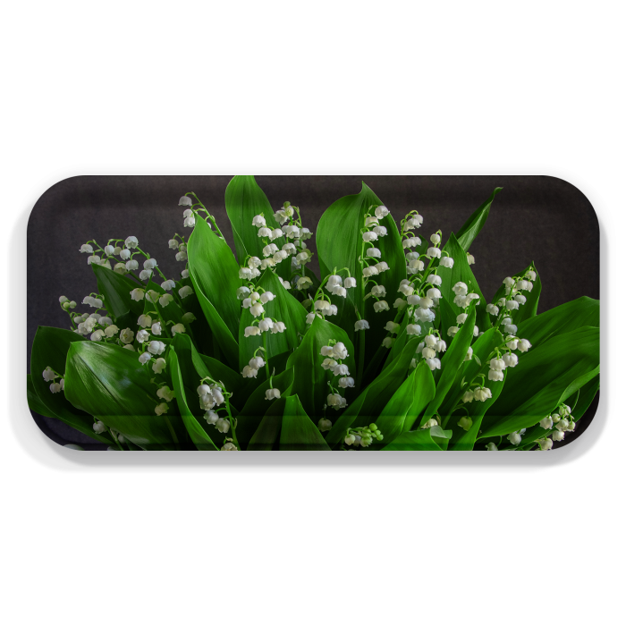 Lily of the Valley birchwood decorative serving tray Small 11x5 inch by Bottle Branch - Trays4Us