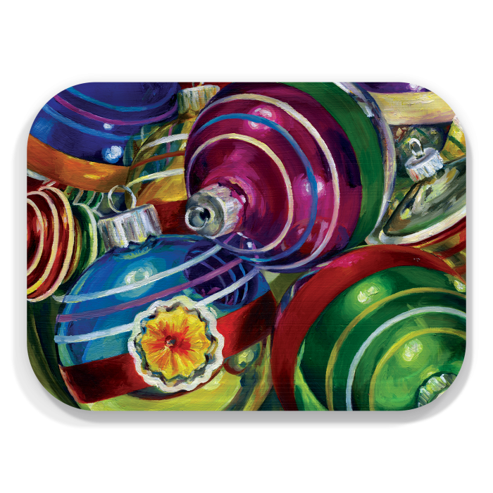 Ornaments birchwood decorative serving tray medium 11x8 inch by Alyssa Watters - Trays4Us
