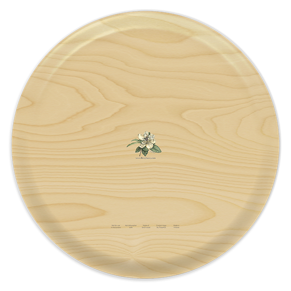 Hydrangea Wreath birchwood decorative serving tray round 15.7 inch by Betsy Barry - Trays4Us