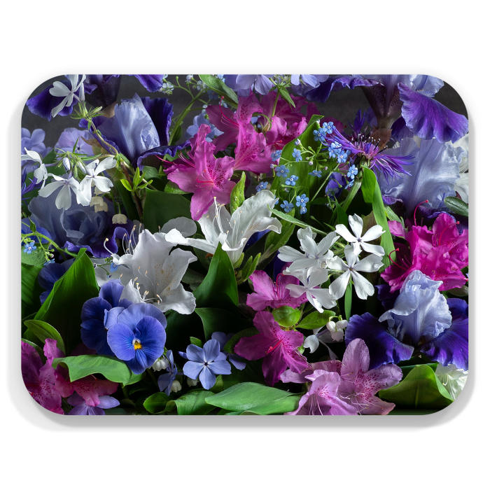 Azaleas and Phlox birchwood decorative serving tray large 16.5x12.5 inch by Bottle Branch - Trays4Us
