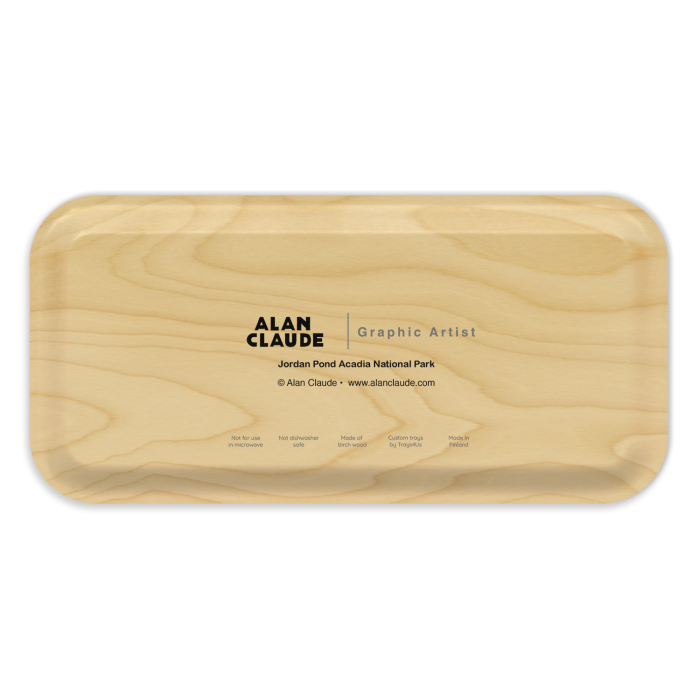 Jordan Pond Acadia Natioal Park birchwood decorative serving tray Small 11x5 inch by Alan Claude - Trays4Us
