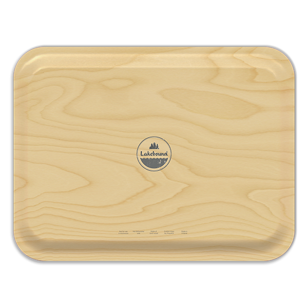Payette Lake ID birchwood decorative serving tray large 16.5x12.5 inch by Lakebound - Trays4Us